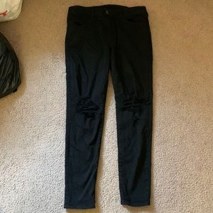 american eagle ne(x)t level stretch black ripped jeans